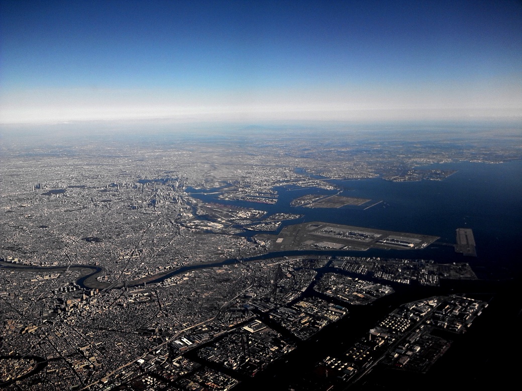 空から日本を見てみよう！(羽田→熊本)東京上空の航空写真