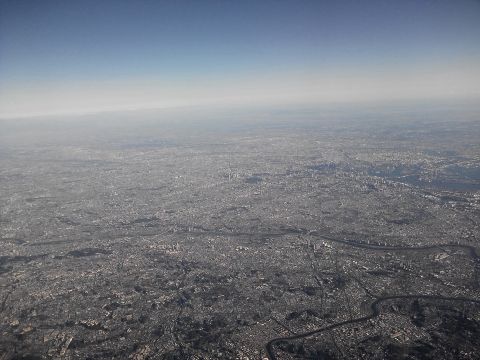 空から日本を見てみよう！(羽田→熊本)東京上空の航空写真