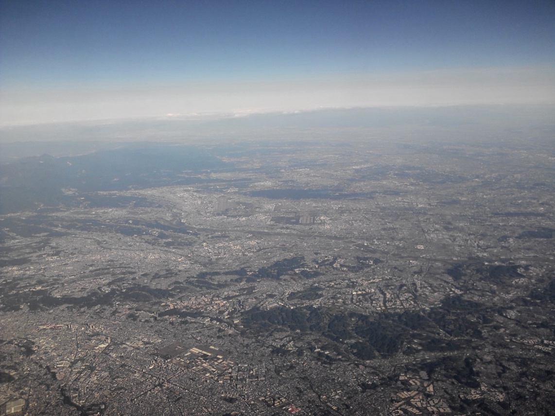 空から日本を見てみよう！(羽田→熊本)多摩上空の航空写真