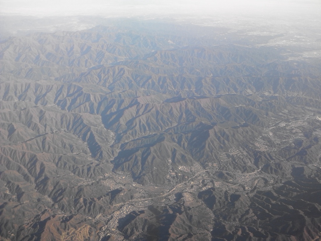 空から日本を見てみよう！(羽田→熊本)山梨上空の航空写真