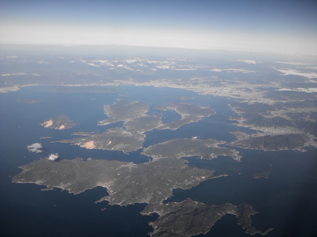空から日本を見てみよう！羽田→熊本　広島の航空写真