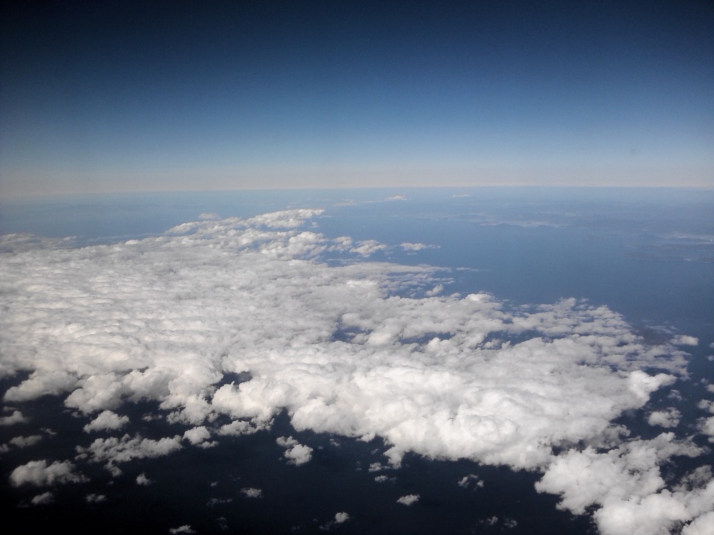 空から日本を見てみよう！羽田→熊本　伊予灘の航空写真